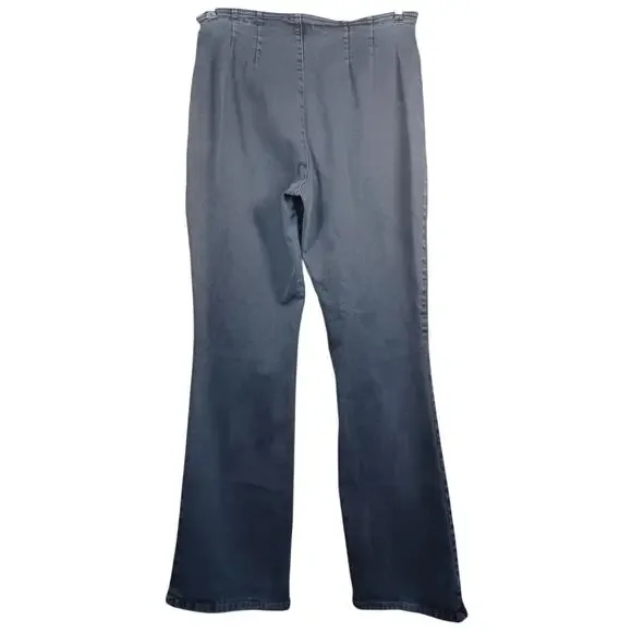 Norm Thompson Women's Size 12 Washed Black Stretch Denim High Rise Flare Jeans - Picture 5 of 8